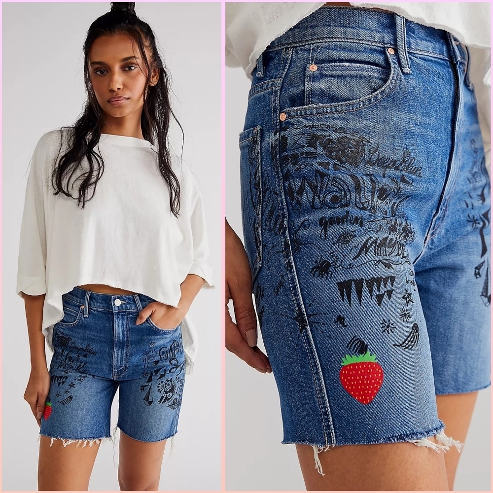MOTHER Smokin' Short High Waist Frayed Hem Shorts
